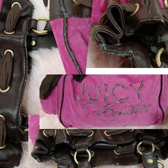NWT Pink Juicy Couture Daydreamer Vintage Tote Bag Purse Terry Authentic - Picture 8 of 8